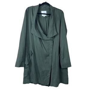 BB Dakota Carthy Drape Front Coat Jacket Army Green Size Medium